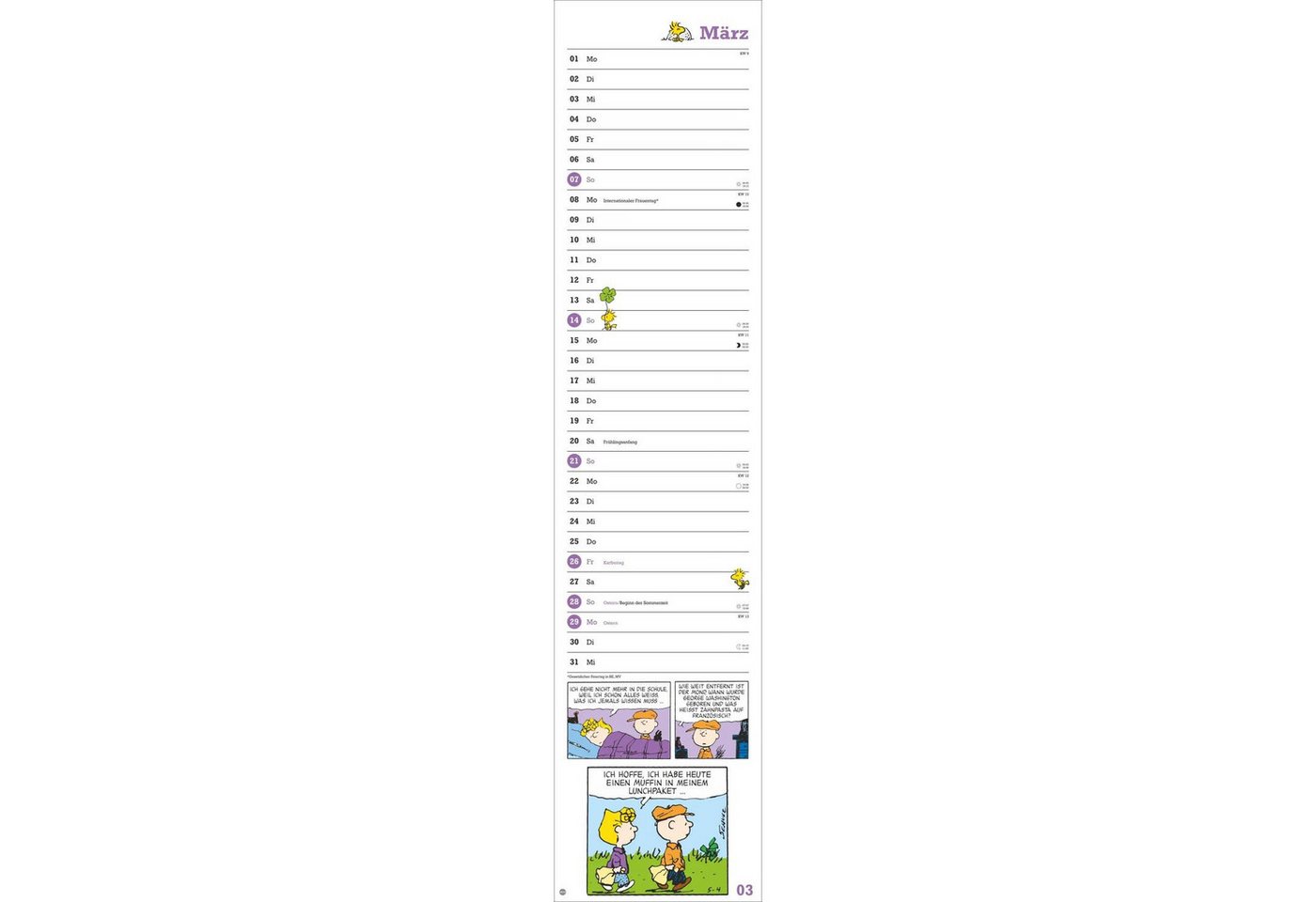 HEYE Wandkalender Peanuts Superlangplaner 2027 Bild 2