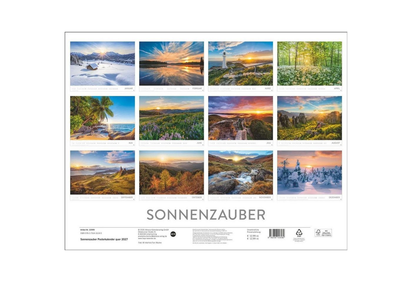 HEYE Wandkalender Sonnenzauber Posterkalender 2027 Bild 2