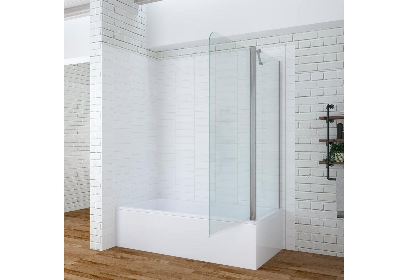 AQUABATOS Badewannenaufsatz Duschtrennwand Duschabtrennung Spritzschutzwand für Badewanne, 5mm ESG, Duschwand für Badewanne mit Seitenwand,Glaswand mit Nano Beschichtung Bild 4
