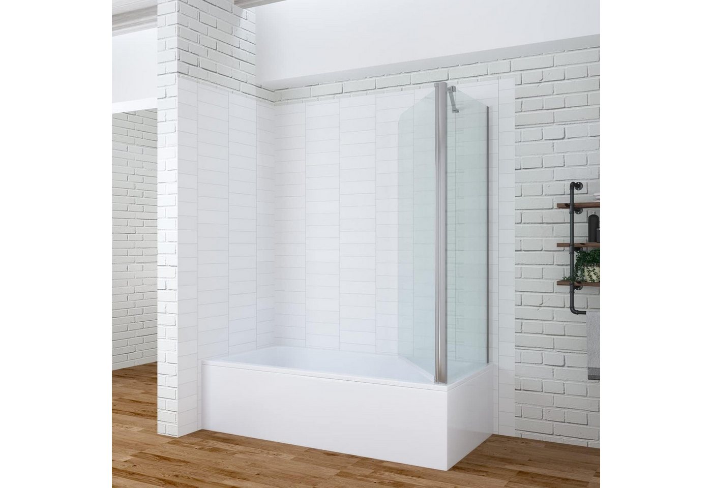 AQUABATOS Badewannenaufsatz Duschtrennwand Duschabtrennung Spritzschutzwand für Badewanne, 5mm ESG, Duschwand für Badewanne mit Seitenwand,Glaswand mit Nano Beschichtung Bild 5