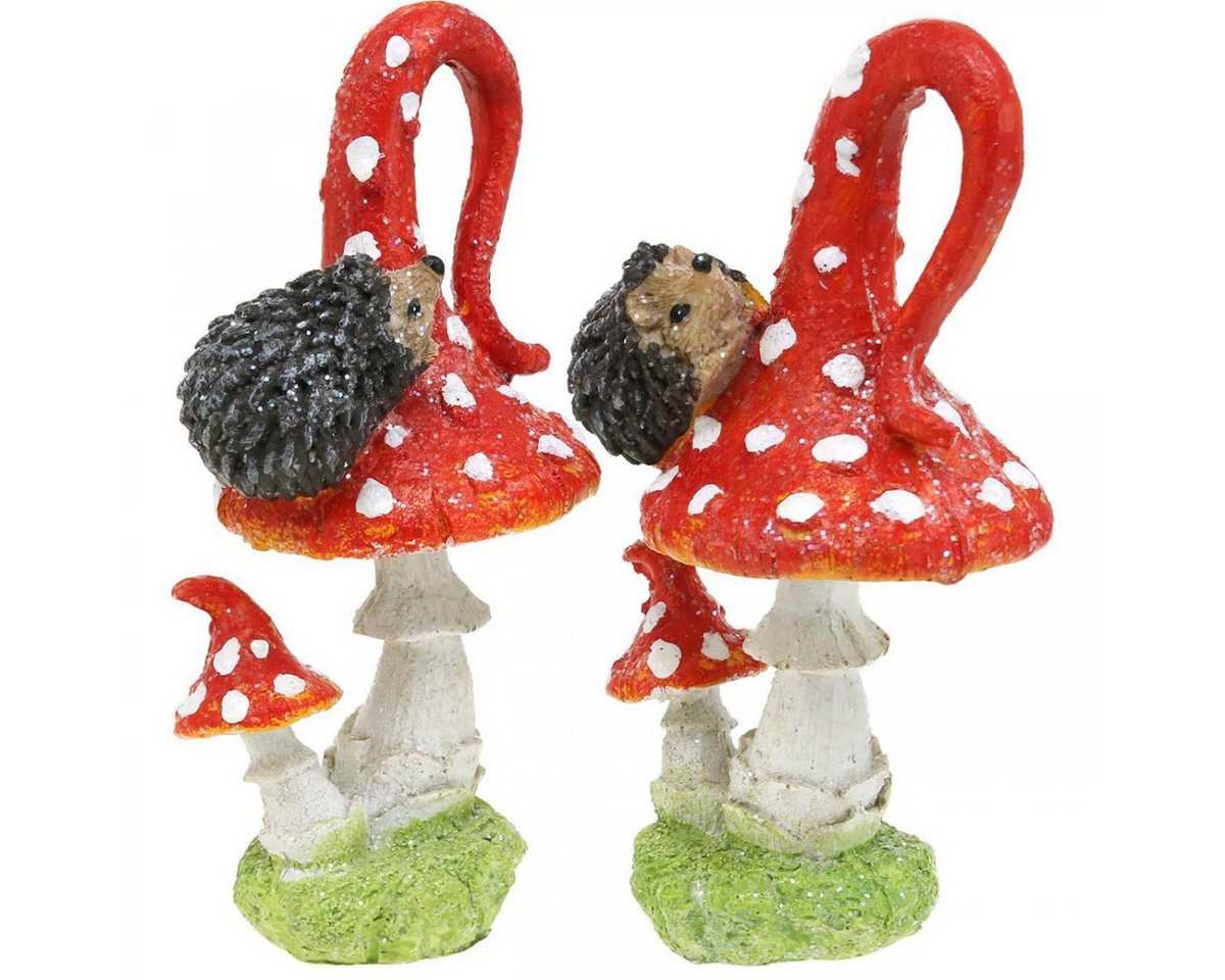 Florists Products Streudeko Fliegenpilz Igel Deko Herbst Pilz Glitzer Tischdeko 14cm 2St