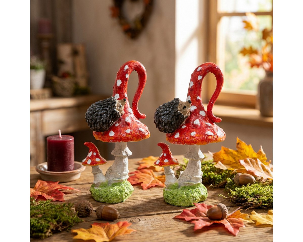 Florists Products Streudeko Fliegenpilz Igel Deko Herbst Pilz Glitzer Tischdeko 14cm 2St Bild 2