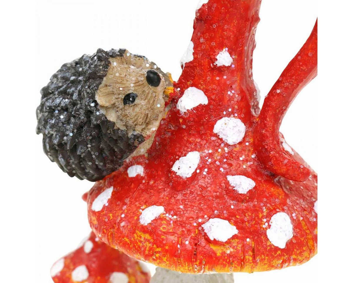 Florists Products Streudeko Fliegenpilz Igel Deko Herbst Pilz Glitzer Tischdeko 14cm 2St Bild 3