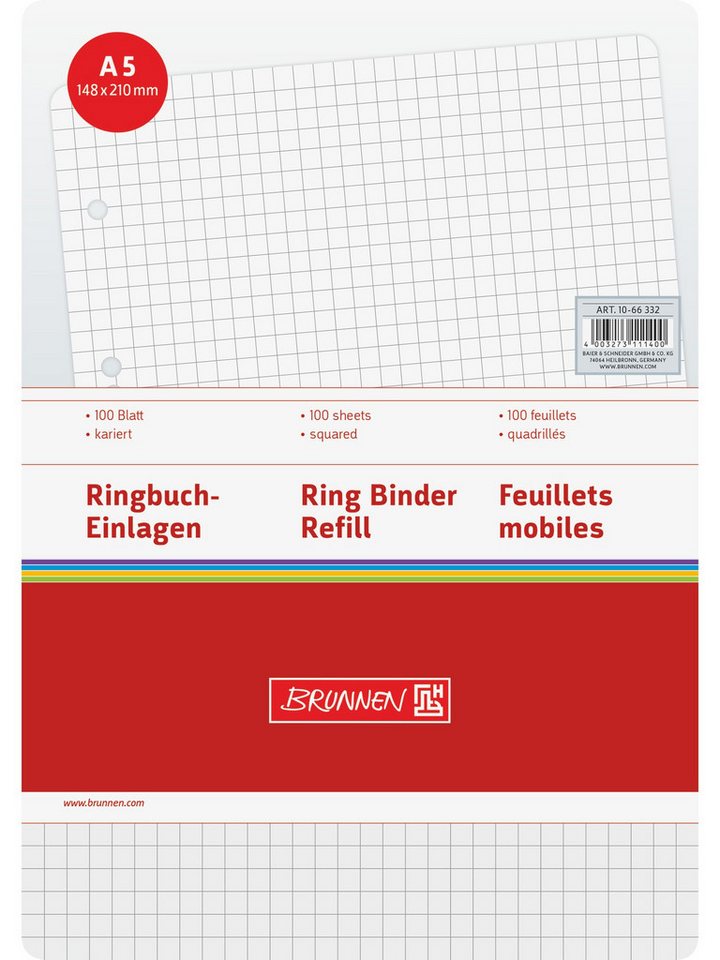 Baier & Schneider Collegeblock Ringbucheinlagen 100 Blatt 5 mm kariert A5 Bild 2