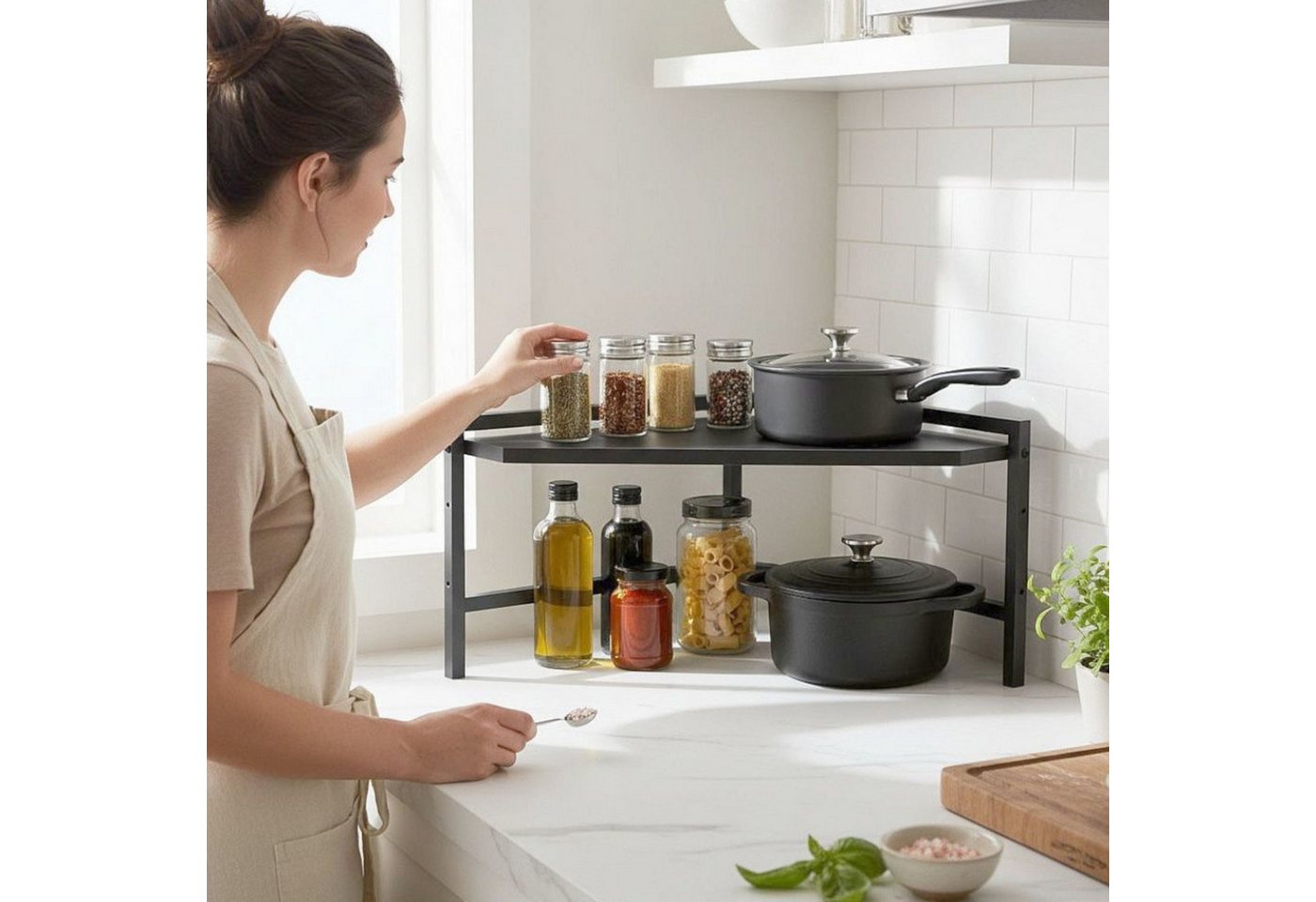 DanDiBo Küchenregal Eckregal Küche Küchenregal Arbeitsplatte 55x55 cm Mikrowellenregal Bild 4
