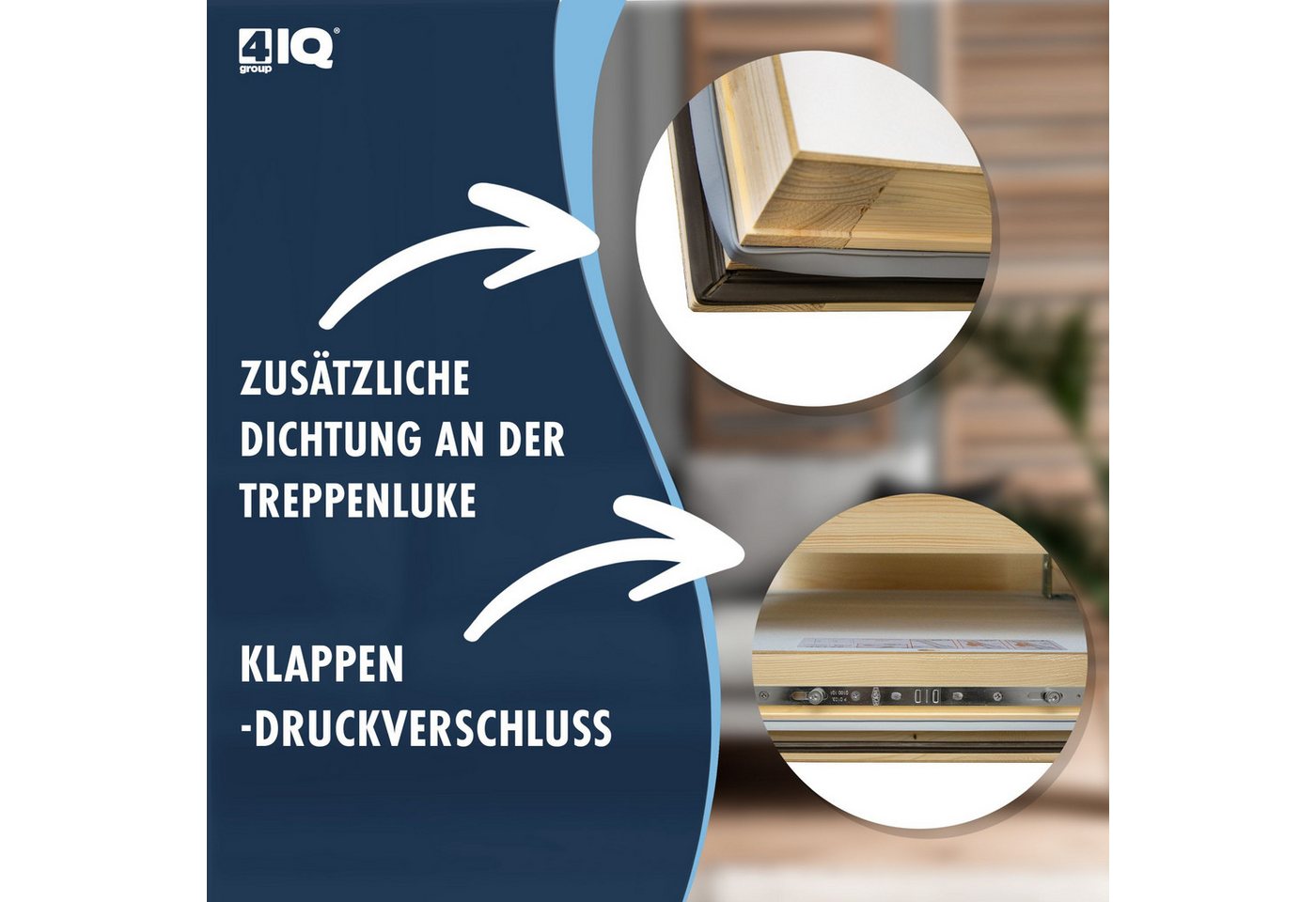 4iQ Group Bodentreppe 4STEP NORDIC Dachbodentreppe isolierte Deckenklappe U-Wert 0,44 W/m²K, für Geschosshöhen bis 275,00 cm, (90 x 80 cm), wärmegedämmt, Klappe 87 mm, U-Wert 0,44 W/(m²K), beidseitig weiß