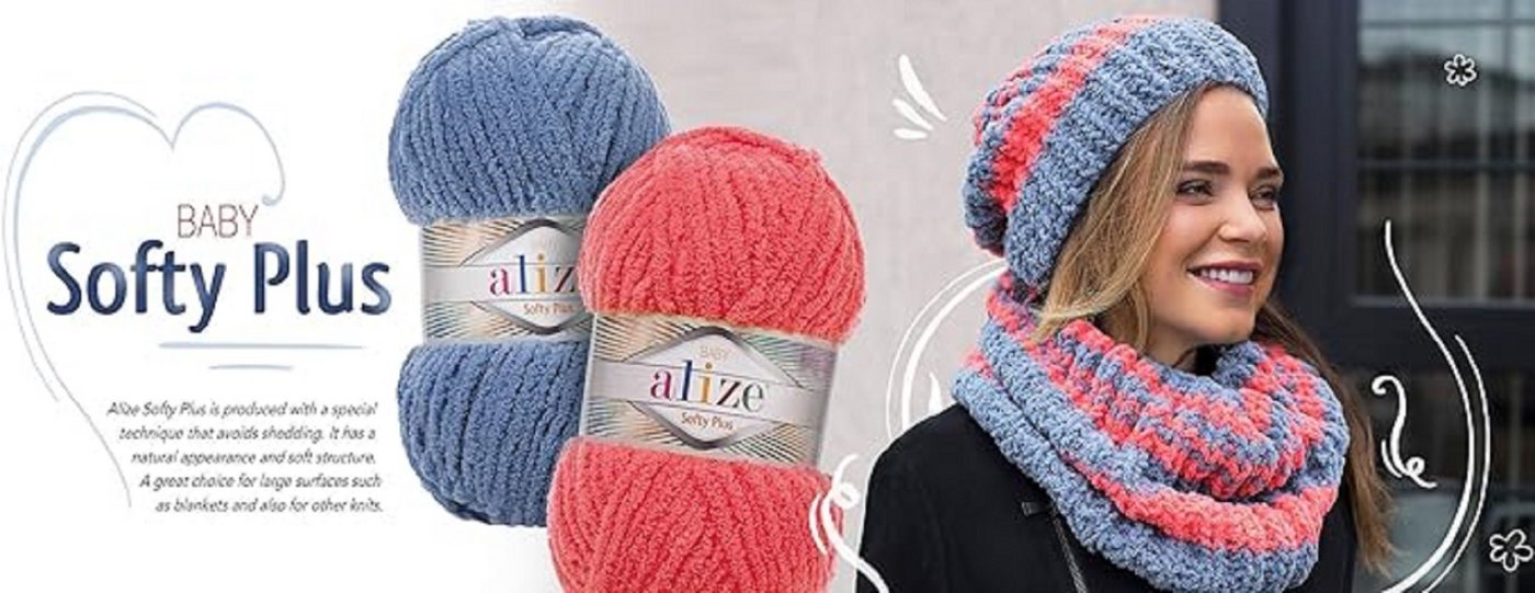 Alize 5 x ALIZE Softy Plus Häkelwolle, 120 m, Chenillegarn,Babywolle,Super Bulky,flauschig Bild 2