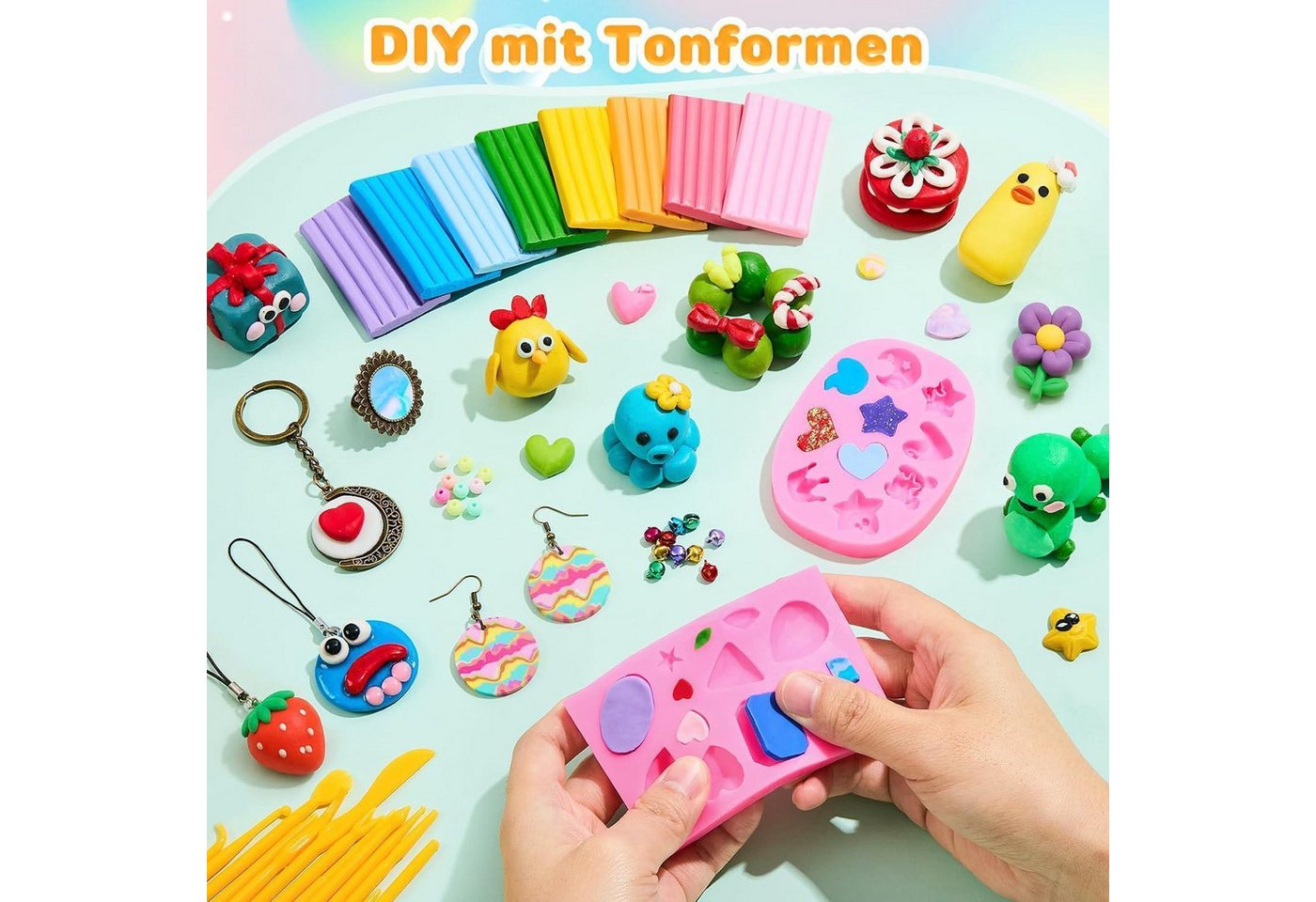 LuxusKollektion Kreativset Polymer Clay Set 64 Farben mit Zubehör Bild 3