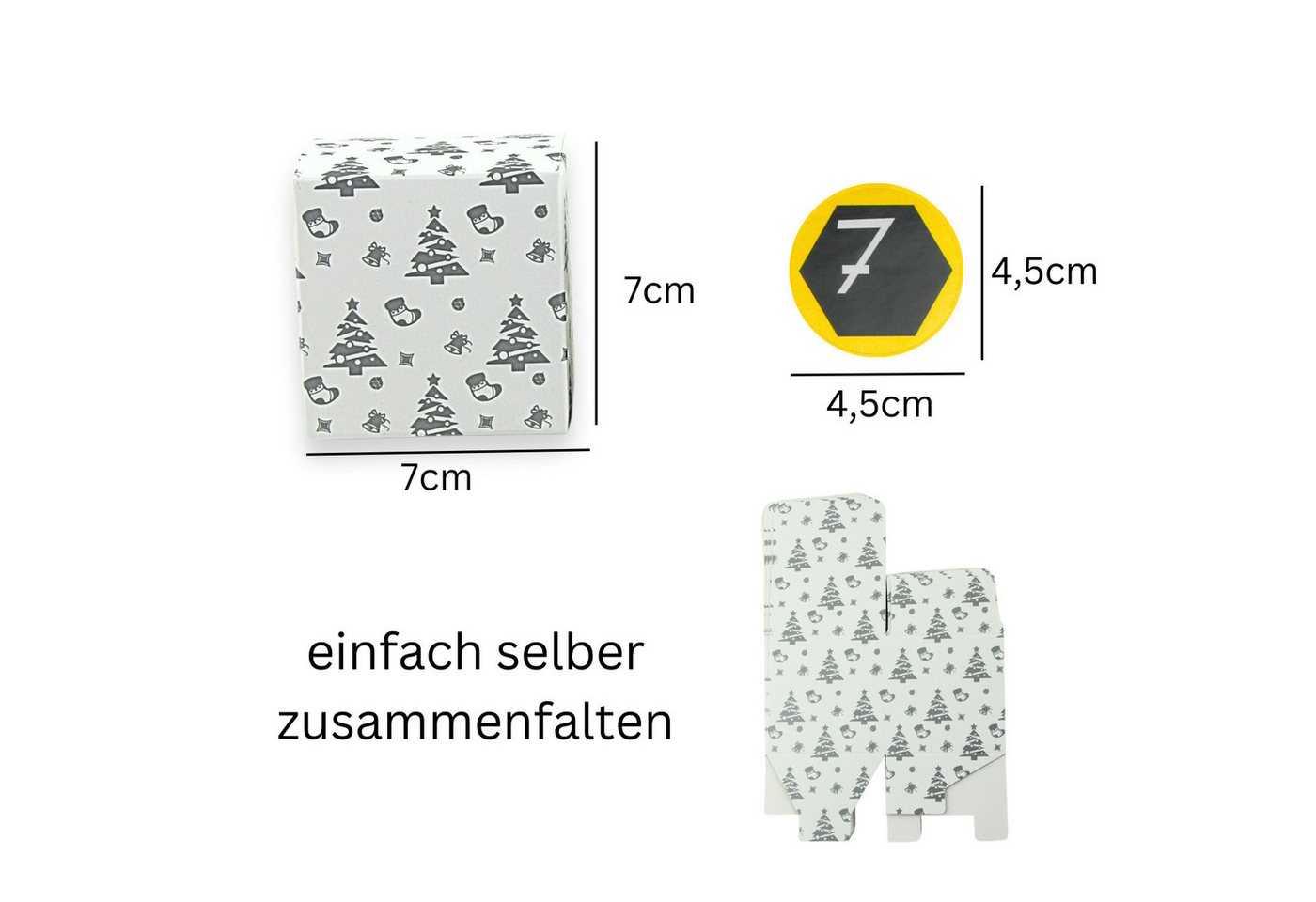 Fomax DIY-Adventskalender Kartons zum selber basteln, 24 Schächtelchen zum Aufstellen und Befüllen Bild 5