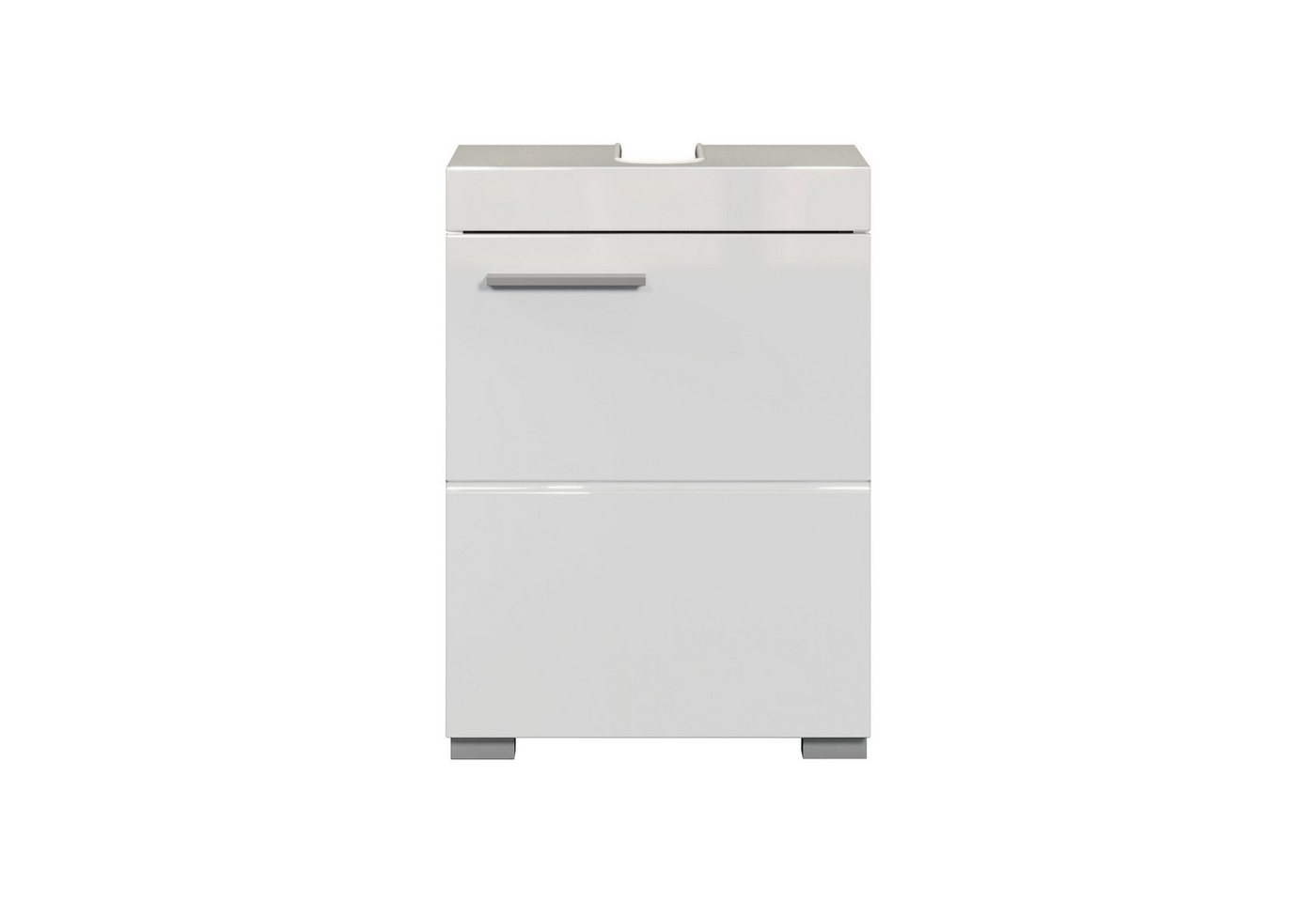 trendteam Waschbeckenunterschrank Badunterschrank in Weiß Melamin & Weiß Hochglanz B/H/T: 40x56x34 cm