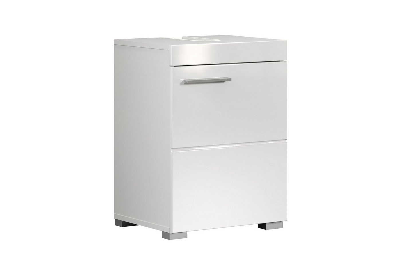 trendteam Waschbeckenunterschrank Badunterschrank in Weiß Melamin & Weiß Hochglanz B/H/T: 40x56x34 cm Bild 5