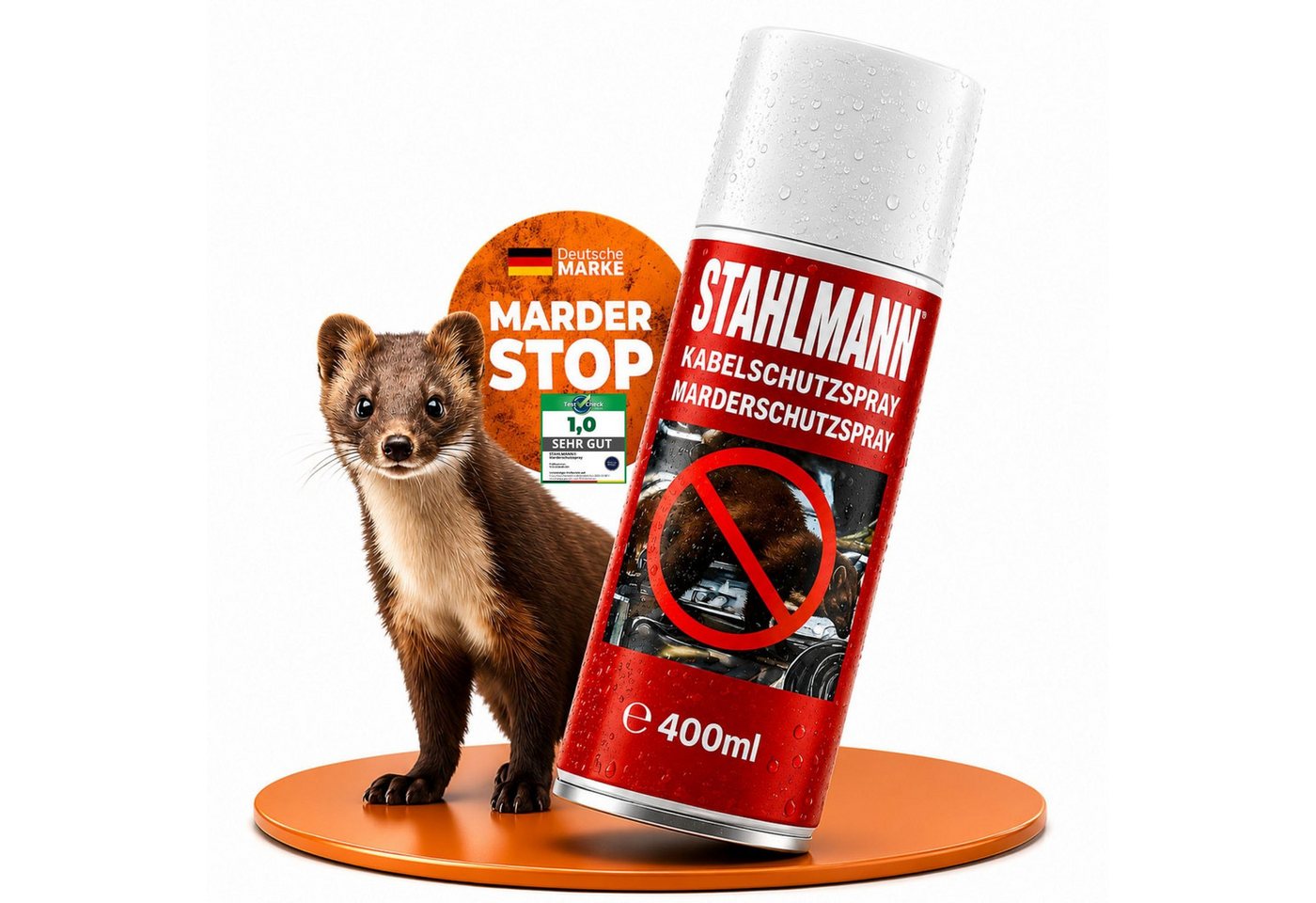 STAHLMANN Marderspray Marderschreck Auto [400 ml] Marderabwehr Motorraum Langzeitschutz, 400 ml, 400 ml, für Kabel und Schläuche, Langzeitschutz, ohne Montage Bild 2