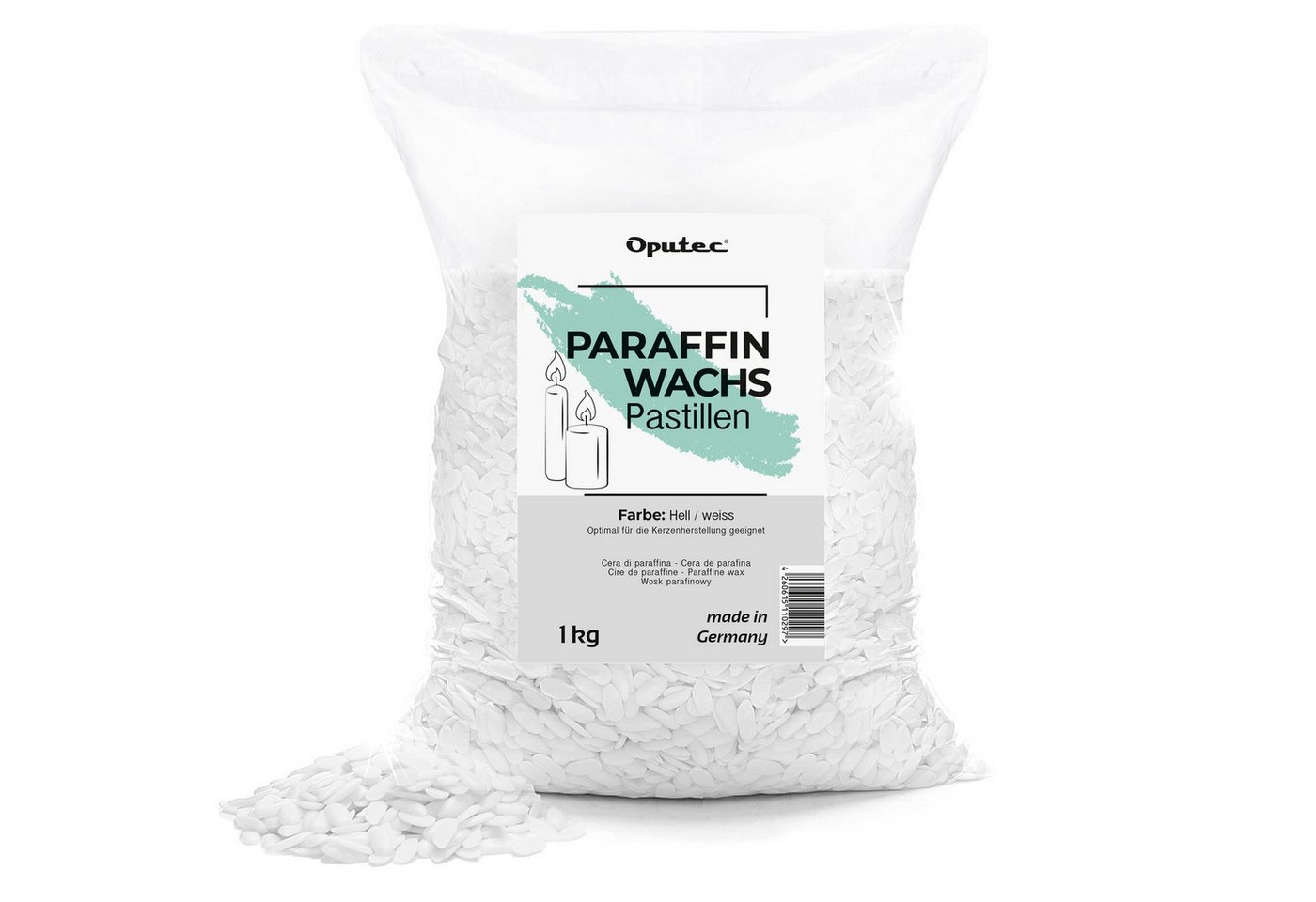 Oputec Bastelnaturmaterial 1 KG Paraffinwachs Pastillen für Kerzen: Weißes Kerzenwachs Bild 3