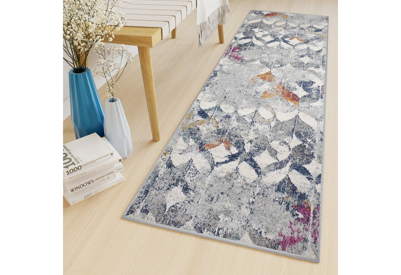 Tapiso Läufer LAZUR, rechteckig, Höhe: 9 mm, Meterware Kurzflor Flur Wohnzimmer Schlafzimmer Modern Meliert Bild 4
