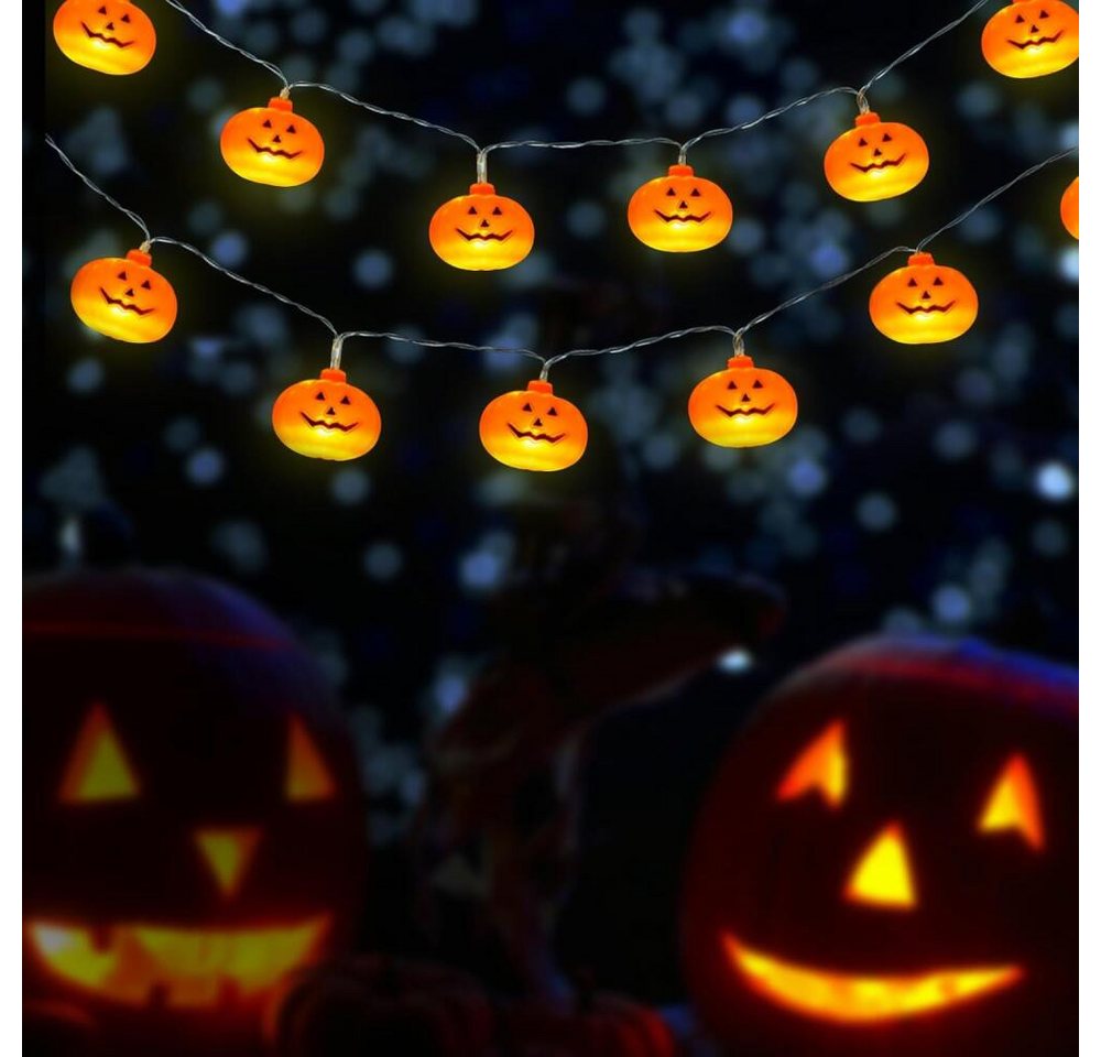 FELIXLEO LED Dekolicht Halloween Lichterkette Kürbis LED 27m Innen Außen Deko