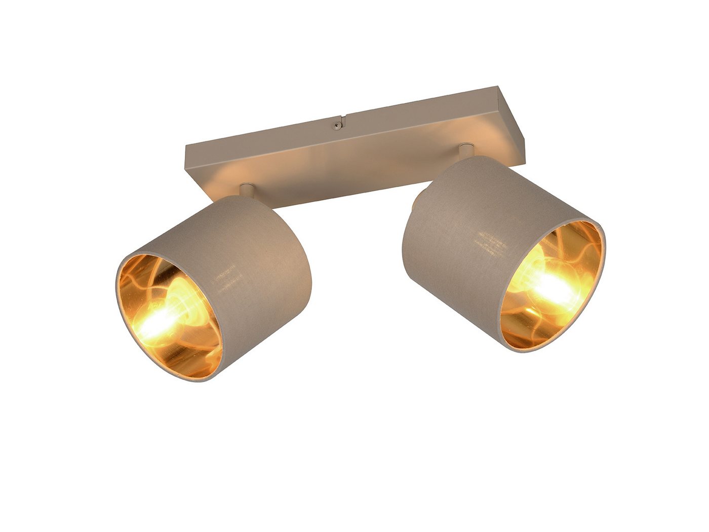 Reality Leuchten LED Deckenstrahler mit Stoffschirm & E14 LEDs, Breite 28cm, dimmbar, LED wechselbar, Warmweiß, Deckenleuchte 2-flammig, Strahler schwenkbar Bild 5