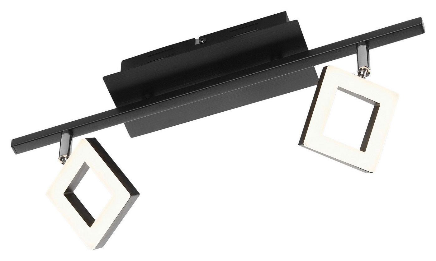 casa NOVA LED Deckenstrahler REAL, 2-flammig, Schwarz, Weiß, Aluminium, Acryl, Dimmfunktion, LED fest integriert, Extra-Warmweiß, B 44 x H 8 x T 18 cm, mit verstellbaren Lampenschirmen Bild 2