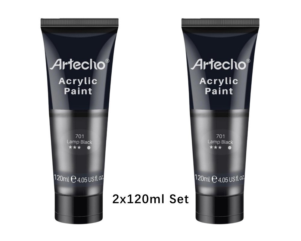 Artecho Acrylfarbe 2 x 120ml – Weiß, Schwarz, Golden, Silber & mehr Farben verfügbar Bild 2