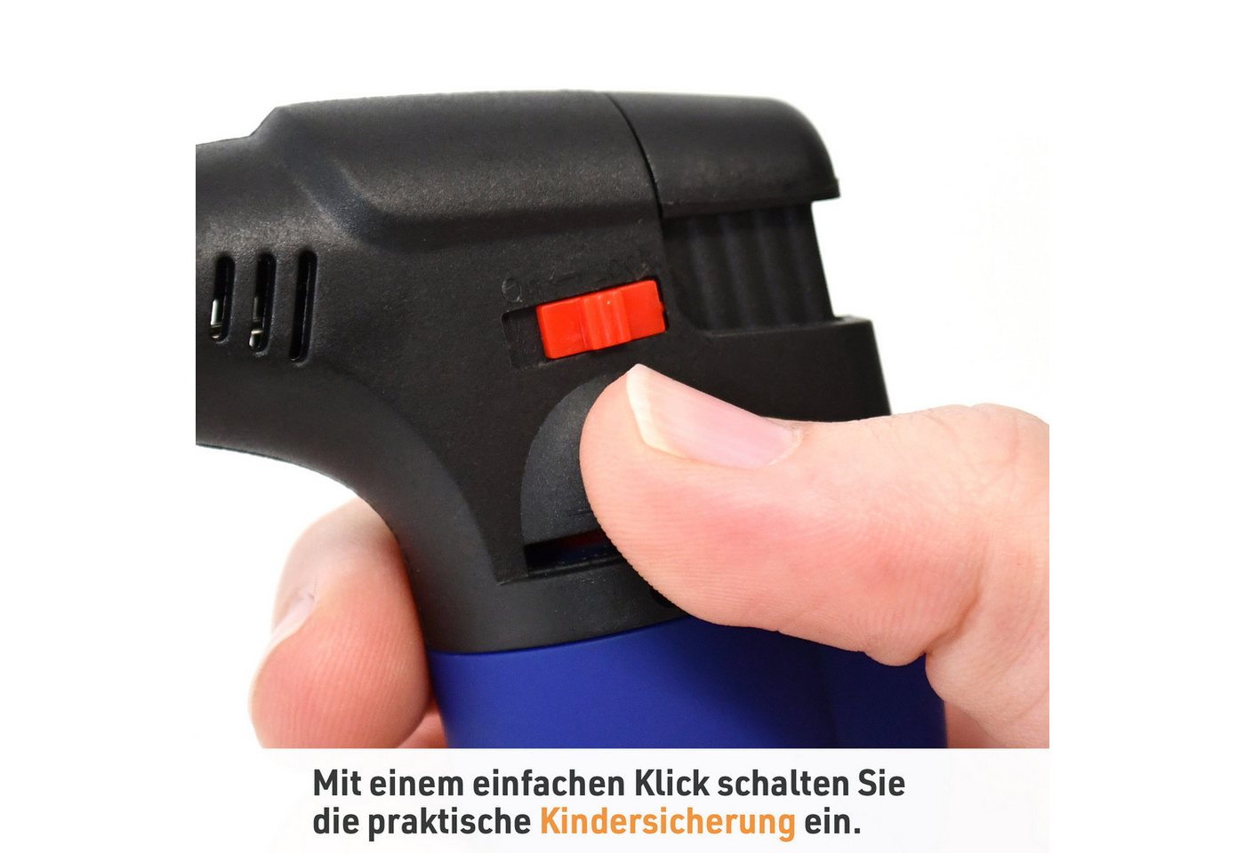 TOM Flambierbrenner Gasbrenner Tokyo mit Piezozündung und 100 ml Nachfüllgas, (2-tlg), Piezo-Zündung, 1300°C, Butan/Propan Gas Bild 3