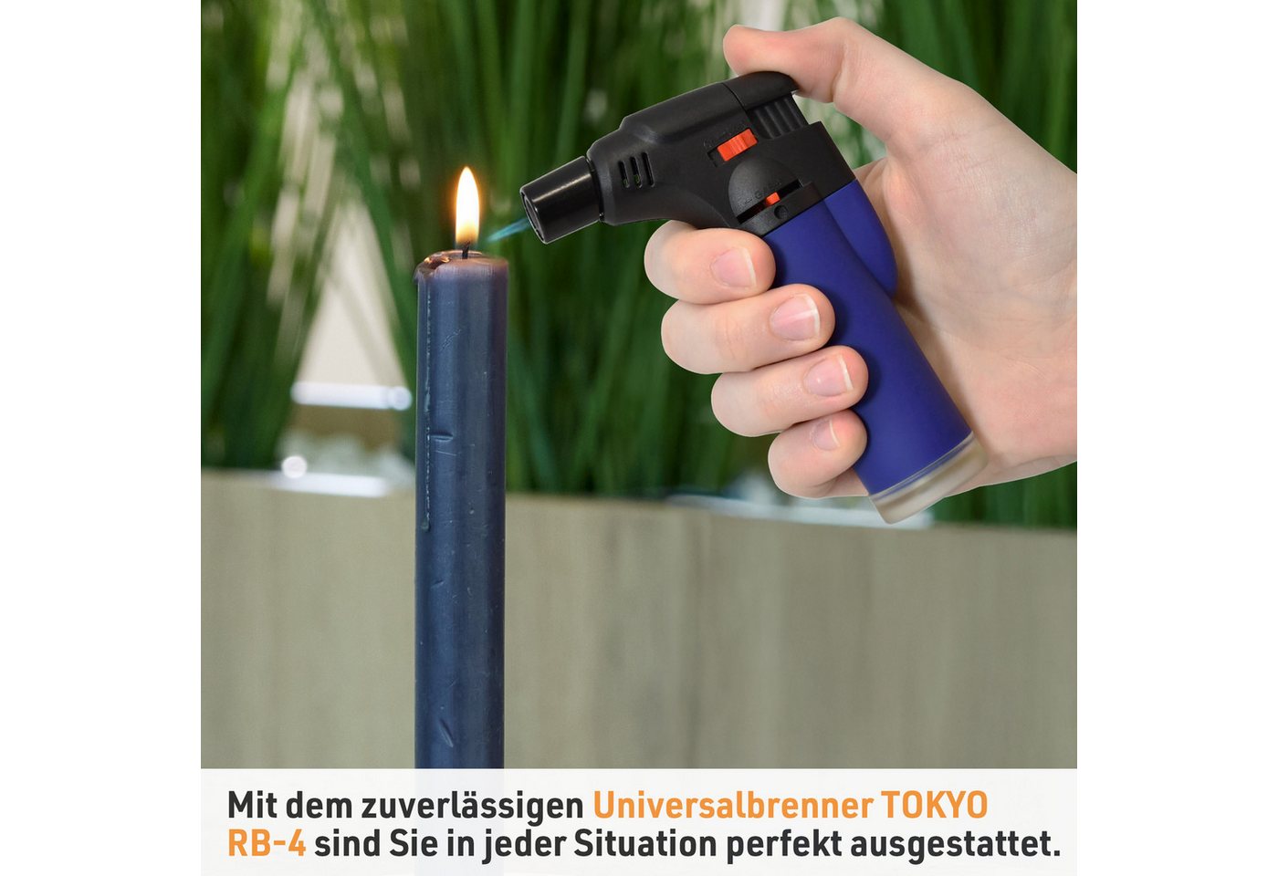 TOM Flambierbrenner Gasbrenner Tokyo mit Piezozündung und 100 ml Nachfüllgas, (2-tlg), Piezo-Zündung, 1300°C, Butan/Propan Gas Bild 4