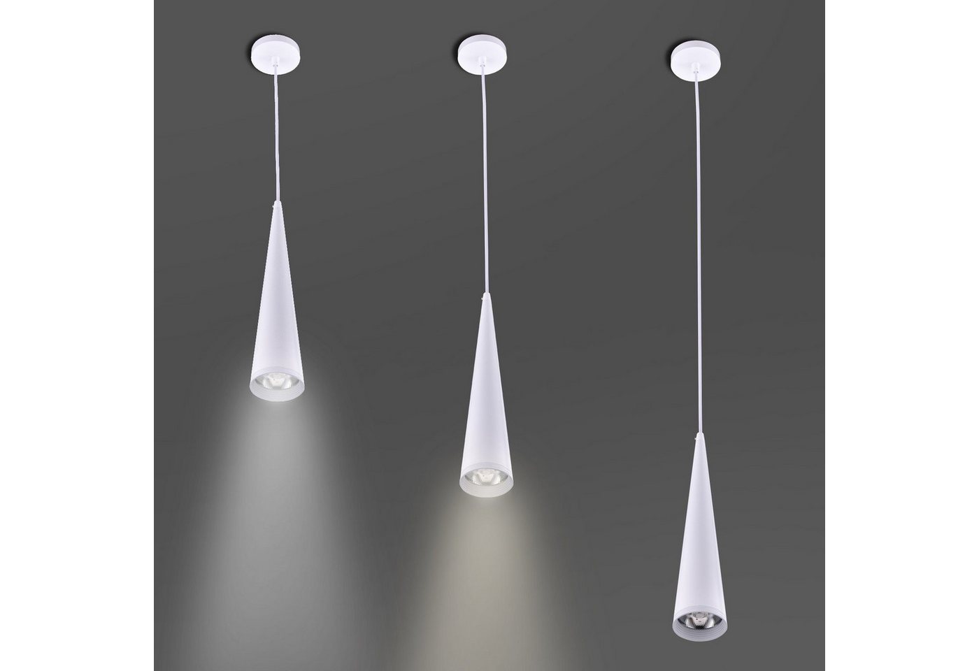 POPOLIC Pendelleuchte Modern Kronleuchter LED Pendelleuchte,Esszimmer Küche Hängelampe, 7W, Warmweiß-3000K