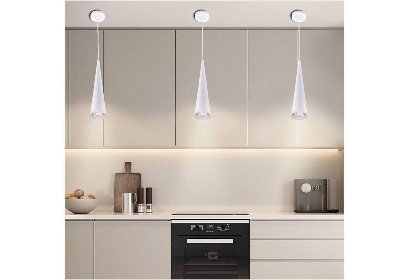 POPOLIC Pendelleuchte Modern Kronleuchter LED Pendelleuchte,Esszimmer Küche Hängelampe, 7W, Warmweiß-3000K Bild 2