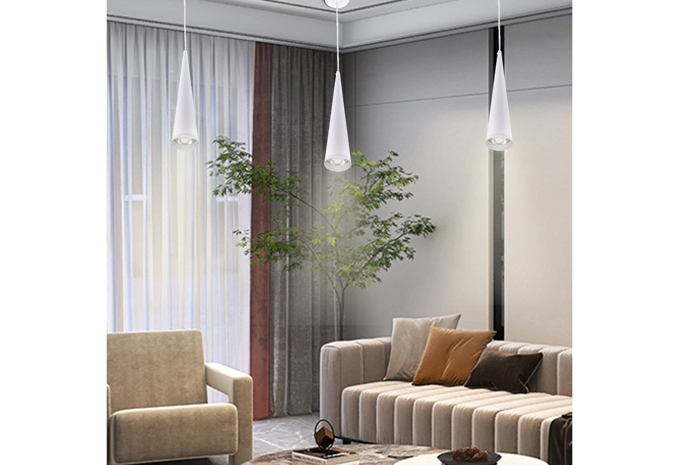 POPOLIC Pendelleuchte Modern Kronleuchter LED Pendelleuchte,Esszimmer Küche Hängelampe, 7W, Warmweiß-3000K Bild 5