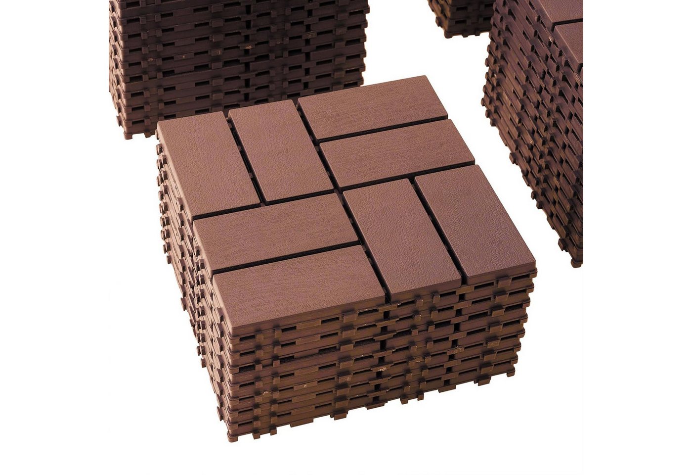 GLIESE Terrassendielen 44 Stücke balkon bodenbelag für Garten Holzstege, Terrasse, Wohnzimmer, 3,96 m², BxL: je 30x30 cm, 5 mm Stärke, (44-St., Terrassendielen), für Garten, Holzstege, Terrasse, Hof, Wohnzimmer, Schlafzimmer Bild 3