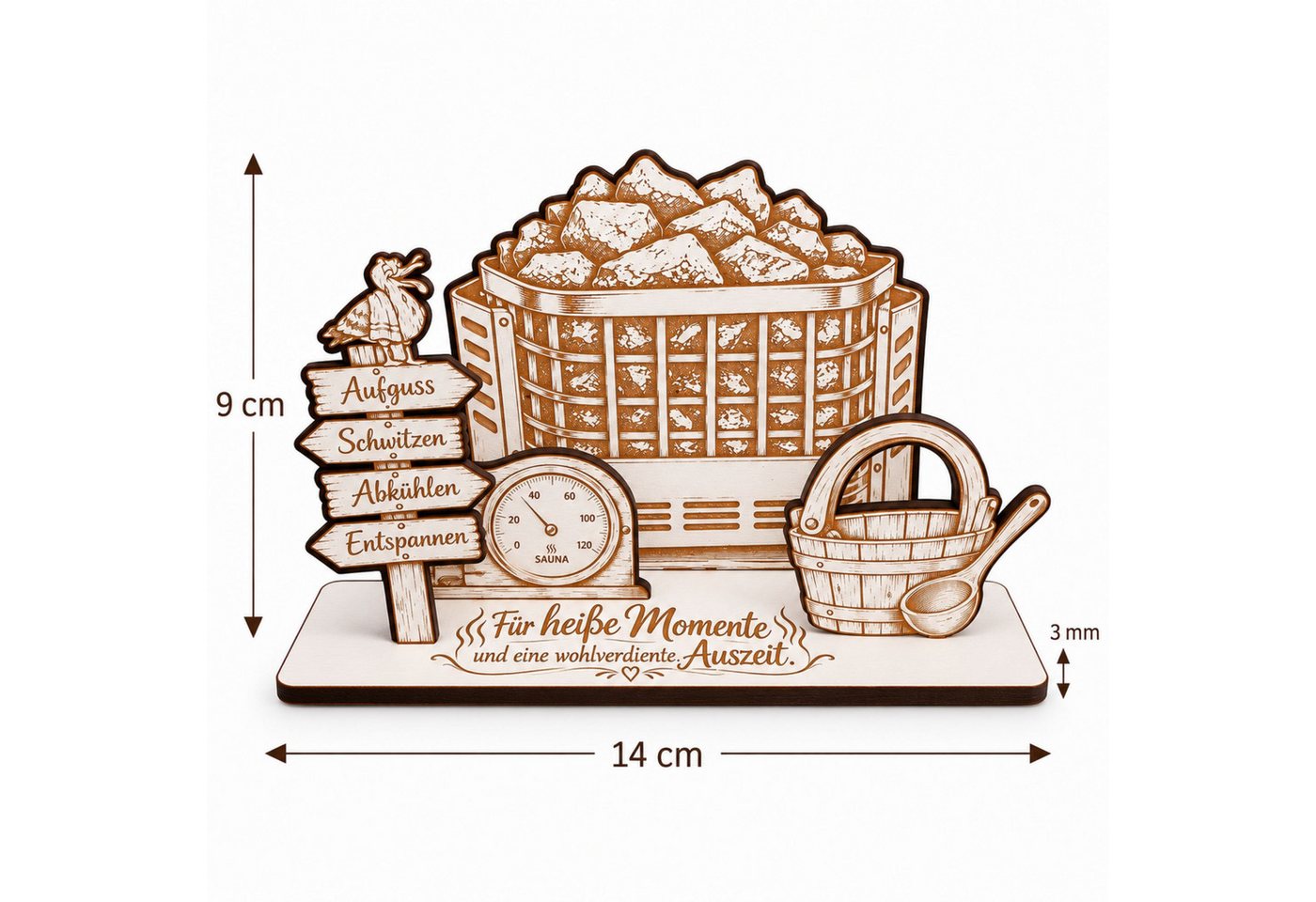Dekolando Geschenkkarte Sauna Geldgeschenk Geschenk für Saunafans & Wellness 14x9cm Bild 3
