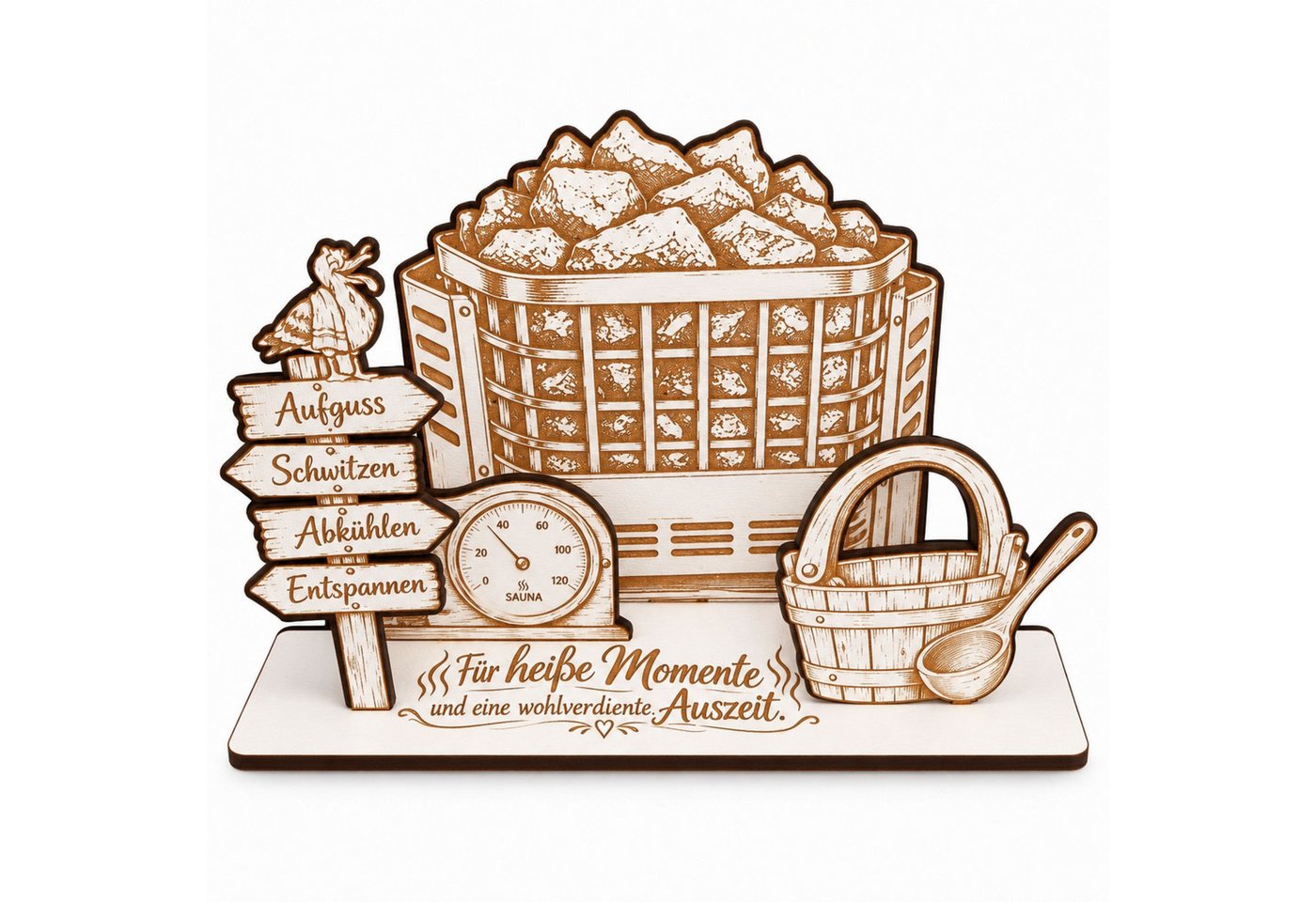 Dekolando Geschenkkarte Sauna Geldgeschenk Geschenk für Saunafans & Wellness 14x9cm Bild 4