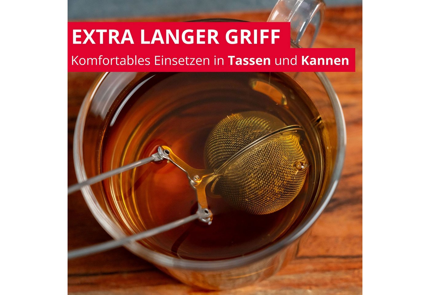 WESTMARK Teesieb Teatime, ø 7,5 cm, Länge 18,2 cm, Rostfreier Edelstahl, Klappsieb, Edelstahl
