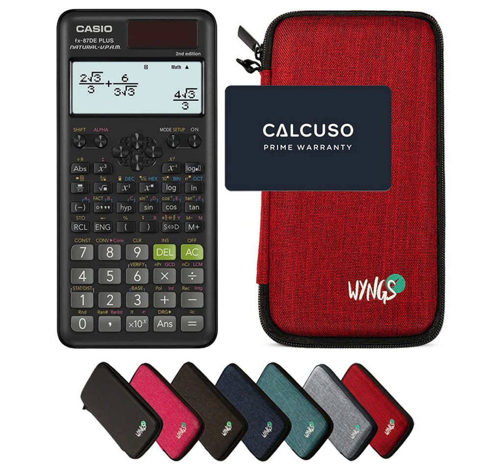 CASIO Taschenrechner fx-87DE Plus 2nd edition Classwiz inkl. WYNGS Schutztasche Rot Bild 2