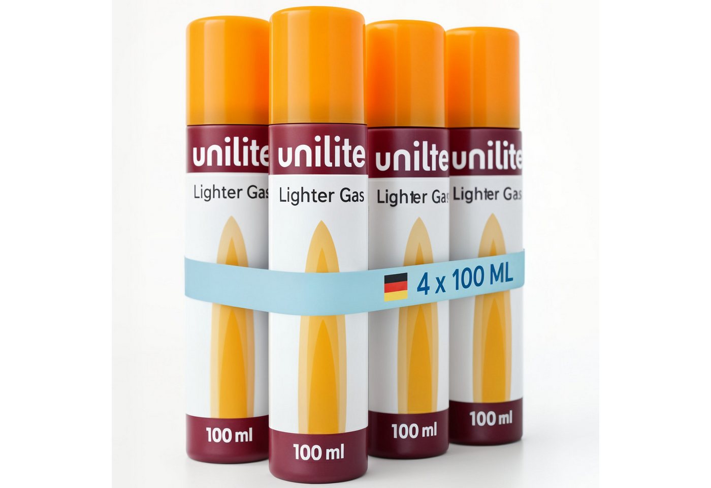 Unilite Gas Unilite Feuerzeuggas LG-100, Kartuschen à 100 ml mit 5 Adaptern, für Feuerzeuge, Sturmfeuerzeuge, Flammbierbrenner, Gasbrenner Bild 2
