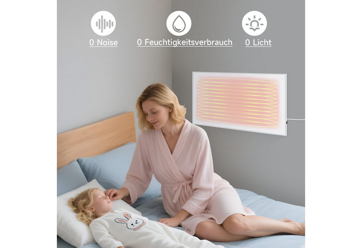 Nettlife Infrarotheizung Energiesparend Infrarot Wandheizung 170/290W mit Überhitzungsschutz Bild 2