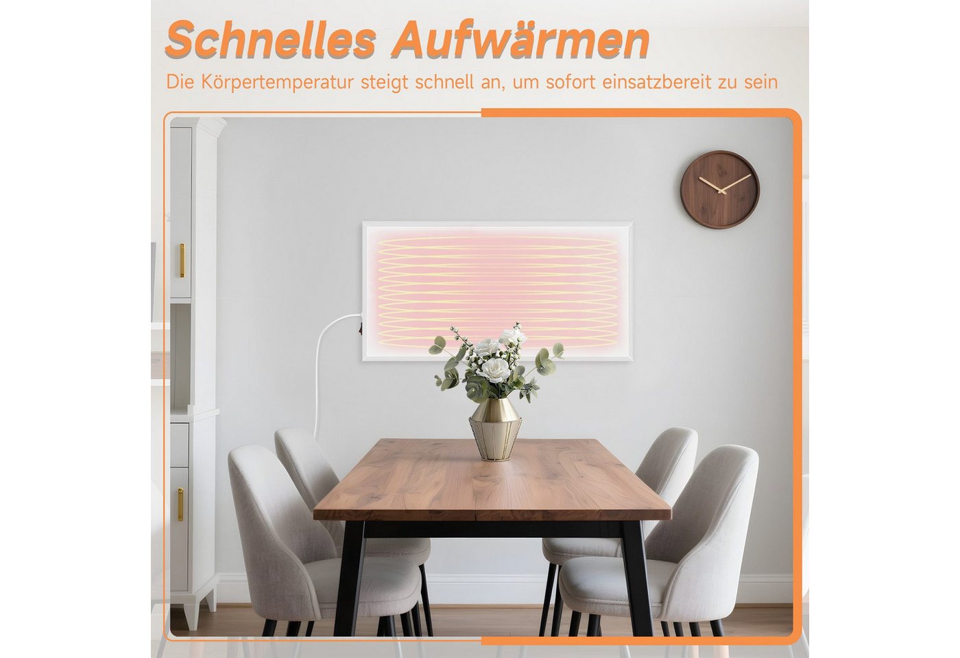Nettlife Infrarotheizung Energiesparend Infrarot Wandheizung 170/290W mit Überhitzungsschutz Bild 3