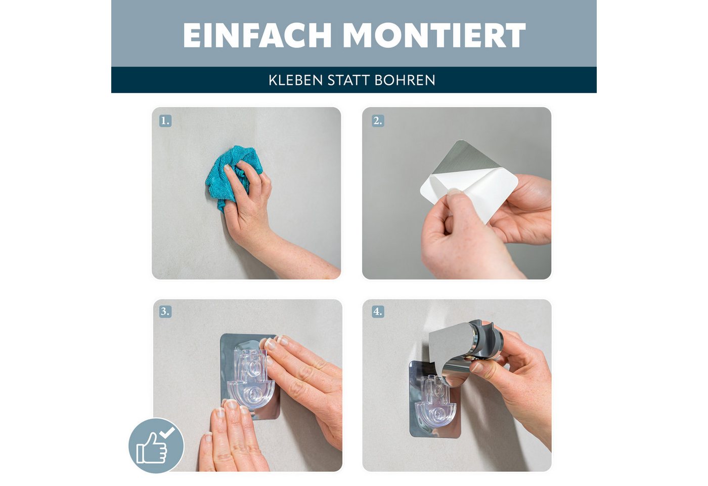 eluno Brausehalter für Duschköpfe, Brauseschläuche mit konischem ½-Zoll-Gewinde