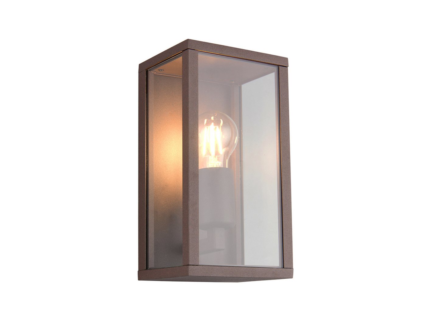 TRIO Leuchten LED Außen-Wandleuchte Aluminium Rostoptik mit Glas, Höhe 26cm, LED wechselbar, warmweiß, Wand Außenleuchte, Fassadenbeleuchtung Hauswand Haustür inkl. E27 LED Bild 4