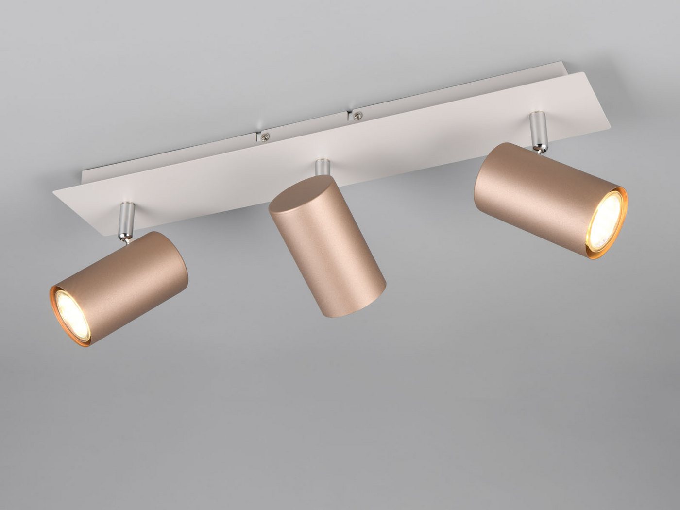 TRIO Leuchten LED Deckenstrahler Spots schwenkbar inkl. GU10 LED, dimmbar, LED wechselbar, Warmweiß, Breite 48cm, innen Deckenleuchte mit 3x Strahler, Wohnzimmer & Flur Bild 2