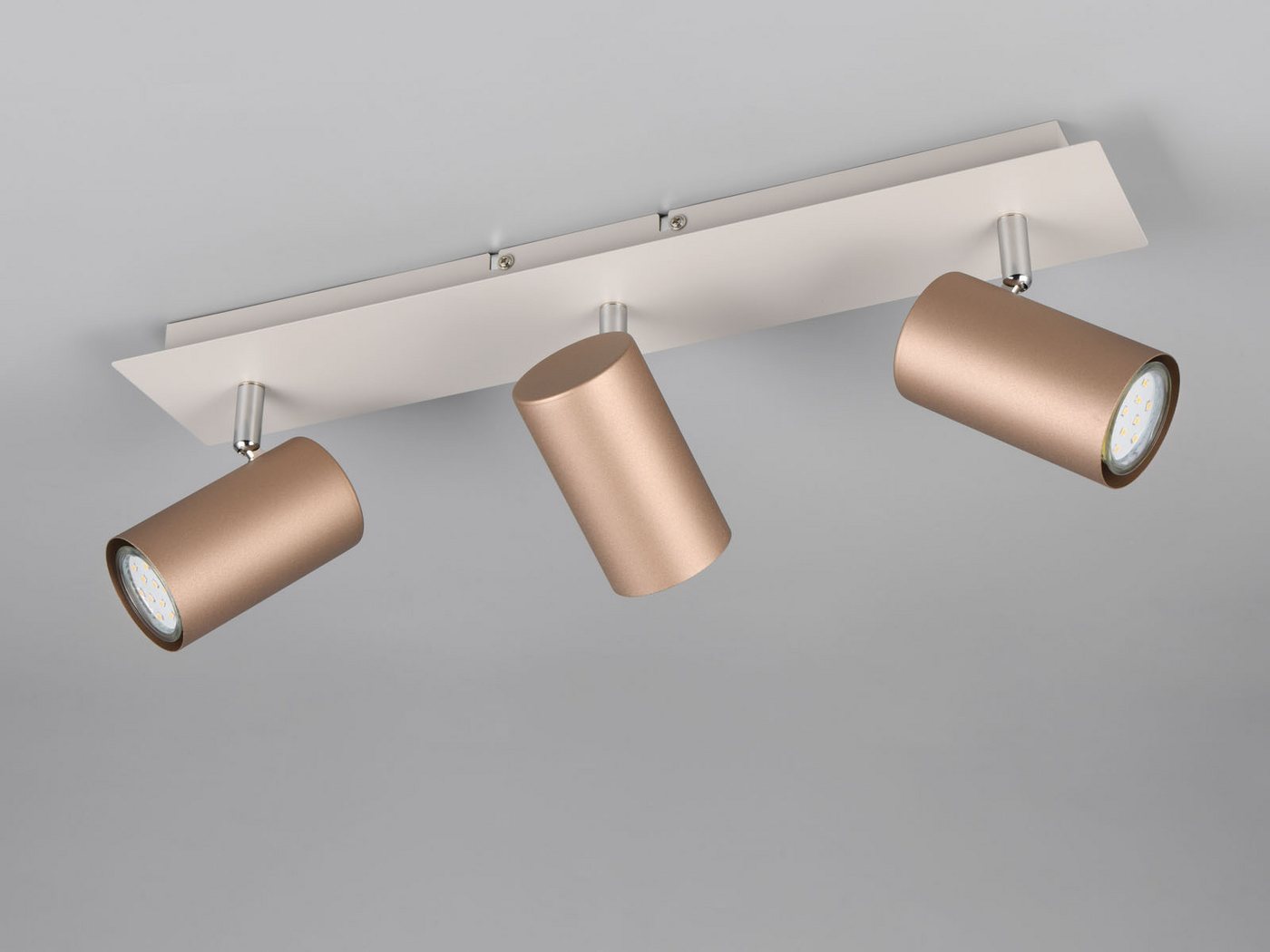 TRIO Leuchten LED Deckenstrahler Spots schwenkbar inkl. GU10 LED, dimmbar, LED wechselbar, Warmweiß, Breite 48cm, innen Deckenleuchte mit 3x Strahler, Wohnzimmer & Flur Bild 3