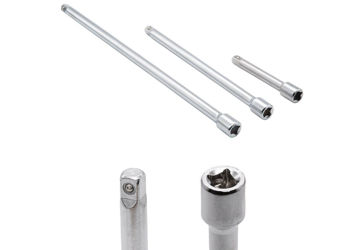 BENSON Bit-Set Steckschlüssel Verlängerung 1/4" Stecknuss Knarren, Adapter, 75-225mm, Set, 3tlg, TOP