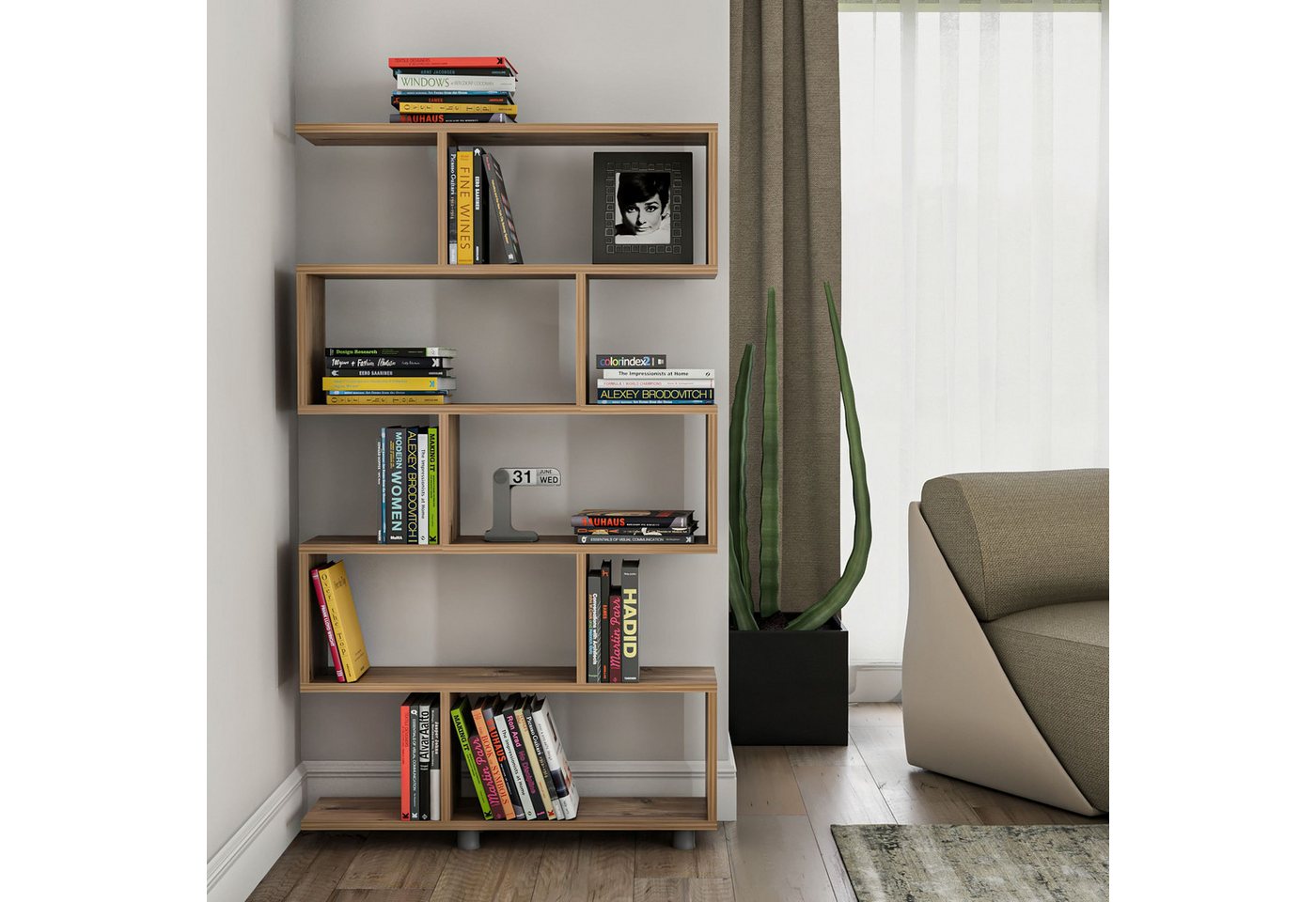 Skye Decor Bücherregal Skandinavisches Design, Offene Fächer, Platzsparende Konstruktion Bild 2