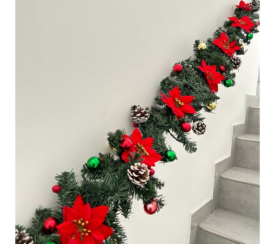 abc HOME LED-Girlande Tannen-Optik, Weihnachten, 24 LEDs, Flackereffekt, 210 cm
