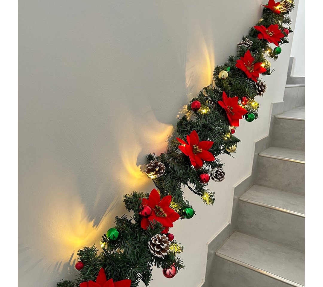 abc HOME LED-Girlande Tannen-Optik, Weihnachten, 24 LEDs, Flackereffekt, 210 cm Bild 2