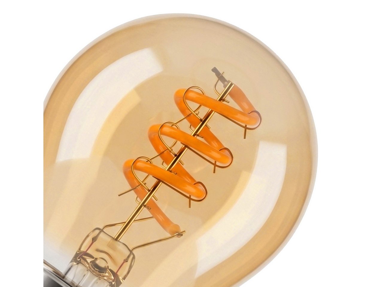 hofstein LED-Leuchtmittel 4er Set Glühbirne Extra Warmweiß dimmbar 4 Watt, E27, 2200 Kelvin, 220 Lumen, Kerze, Filament Spirale, Amber Bild 2