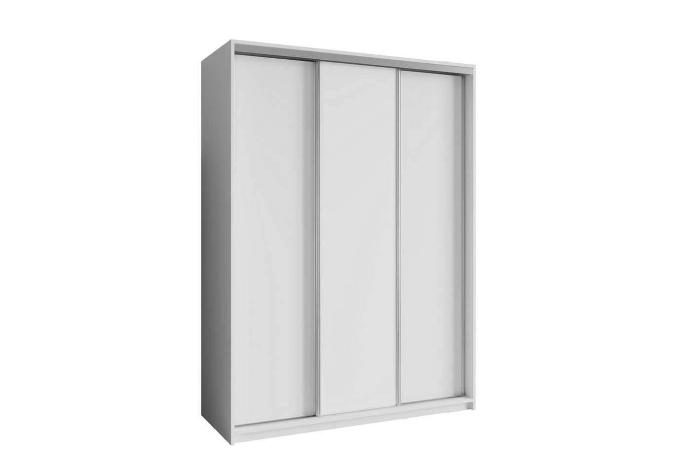 Masseno Schwebetürenschrank NISSE 150 cm Kleiderschrank 3 Türen und 4 Schubladen Weiß Bild 3