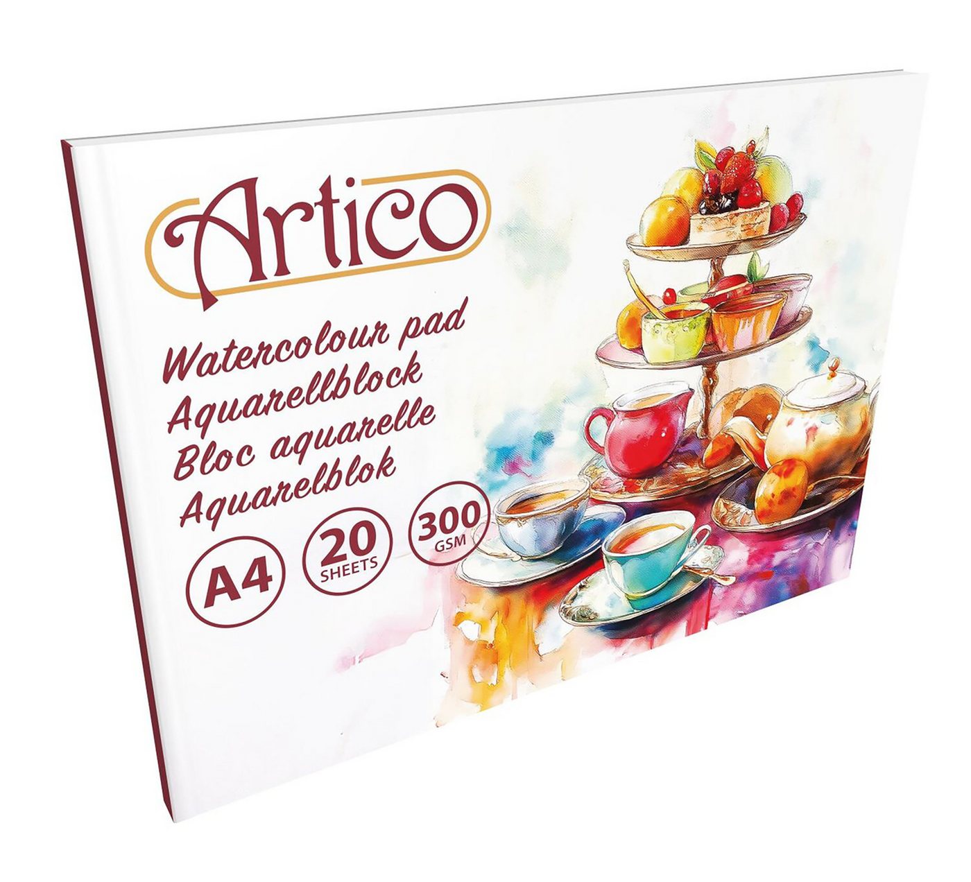 Artico Aquarellpapier AQUARELLPAPIER DIN A4 20 Blatt 300 g/m² Beige Zeichenpapier 82, Malpapier Zeichenkarton Malkarton Aquarell Papier