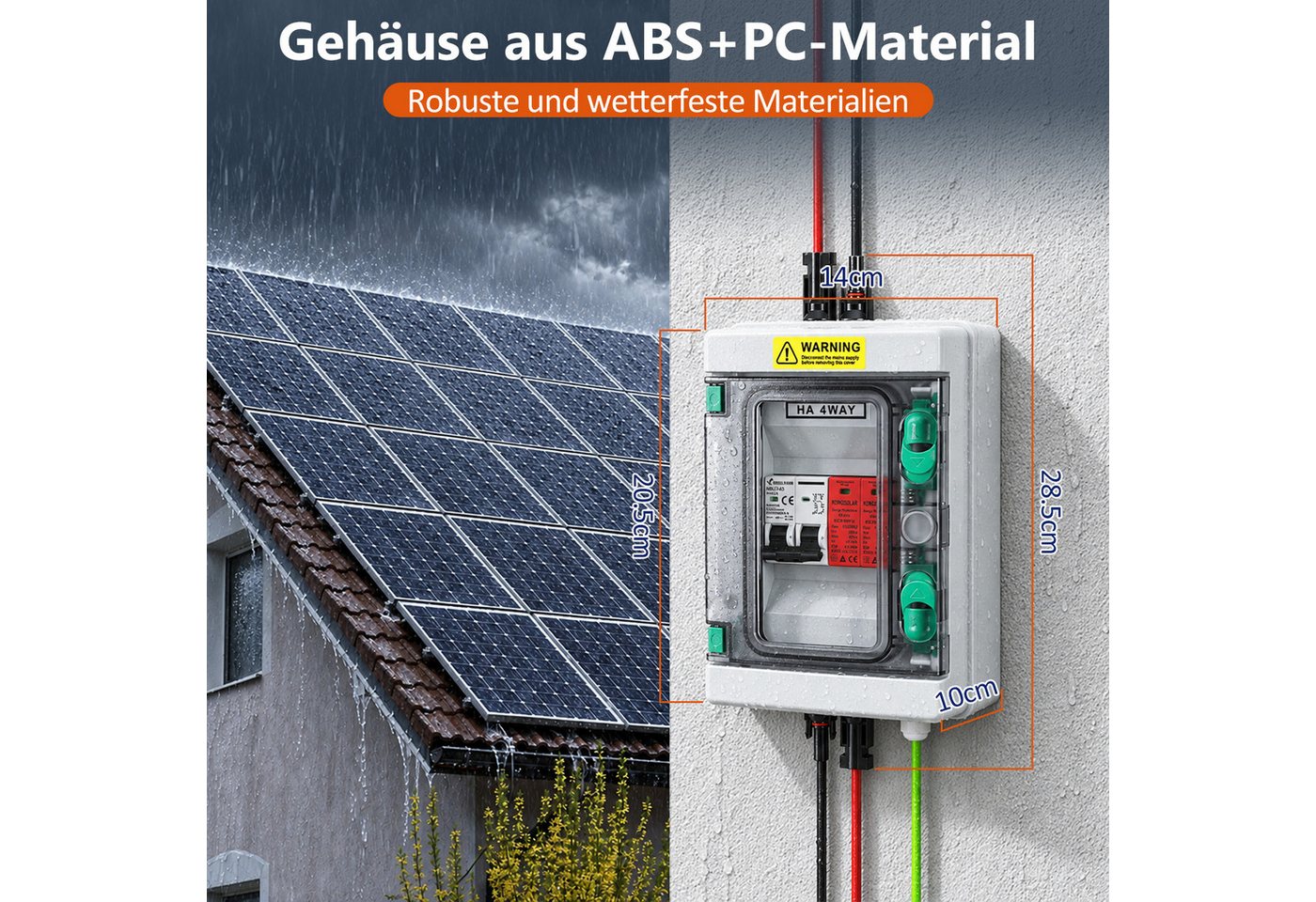 Clanmacy Verteilerbox Solar Anschlusskasten Überspannungsschutz PV DC 1-Strings Photovoltaik Bild 4