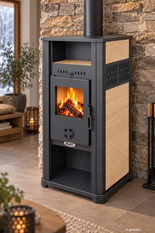 Blist Kaminofen Ambasador 5.0 beige mit Keramikverkleidung, 7,9 kW Bild 4