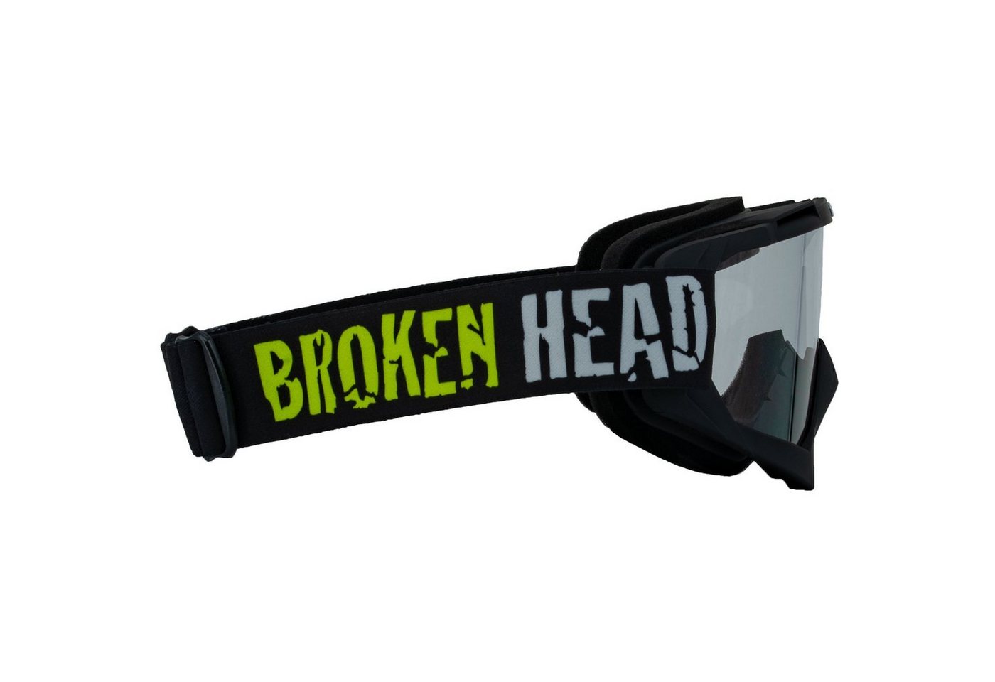 Broken Head Motorradbrille MX-2 Schwarz, Silikonbeschichtung