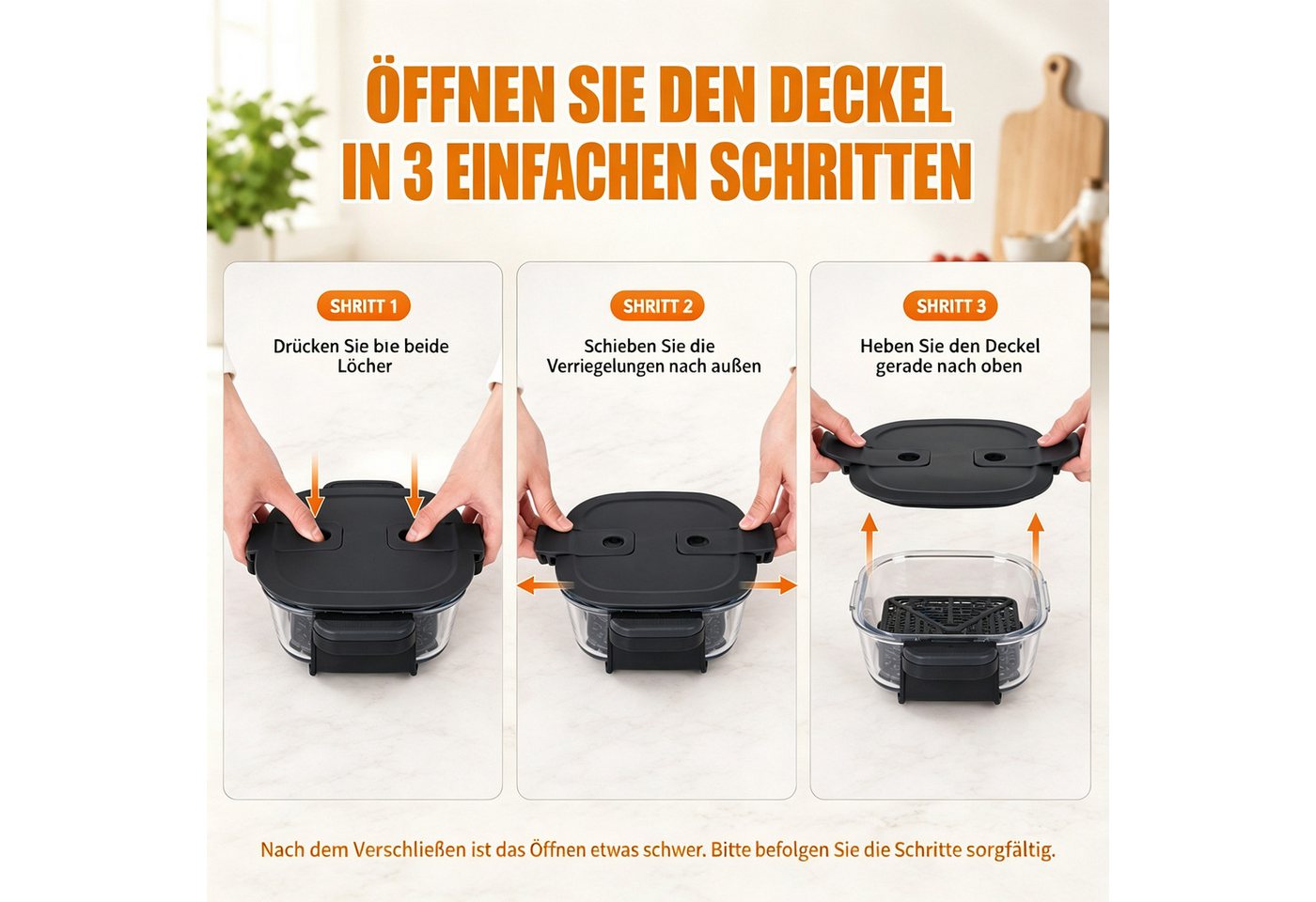 Rutaqian Heißluftfritteuse, 1500 W, 4-Quart- und 1,5-Quart-Glasbehälter für flexible Portionen Bild 2